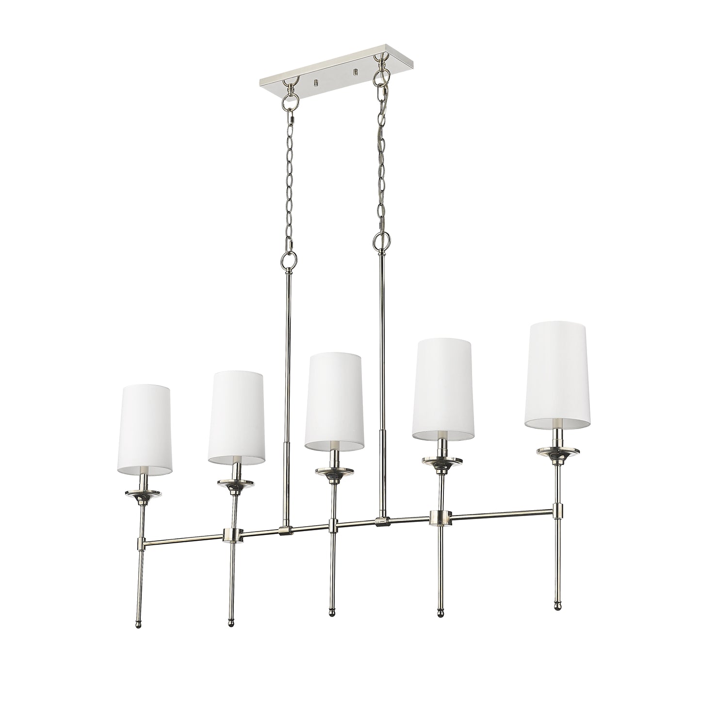 Emily 5 Light Linear Chandelier Polished Nickel