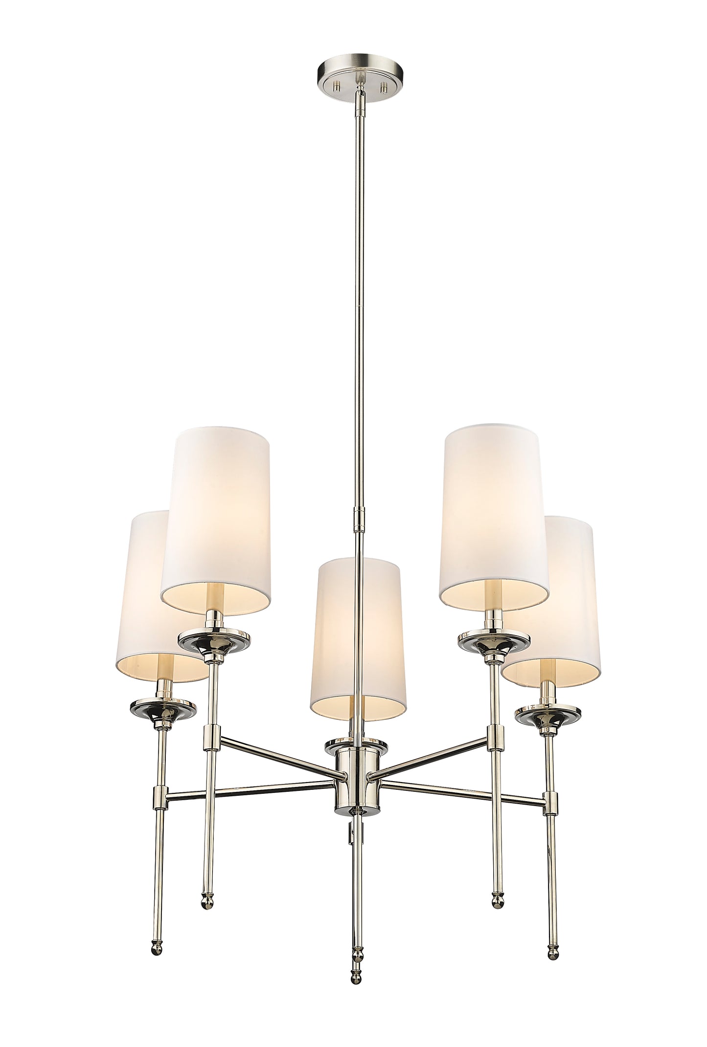 Emily 5 Light Chandelier Polished Nickel