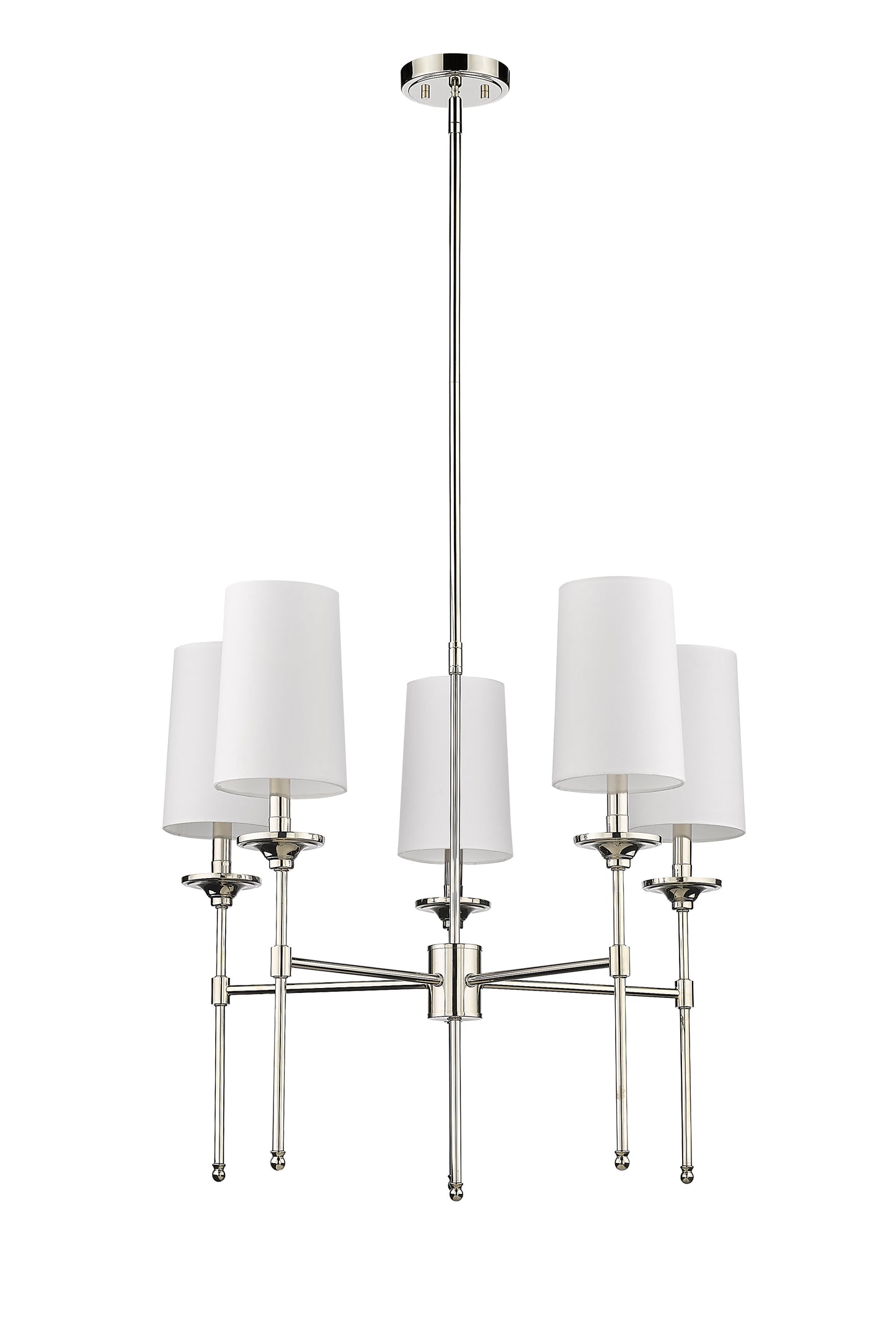 Emily 5 Light Chandelier Polished Nickel