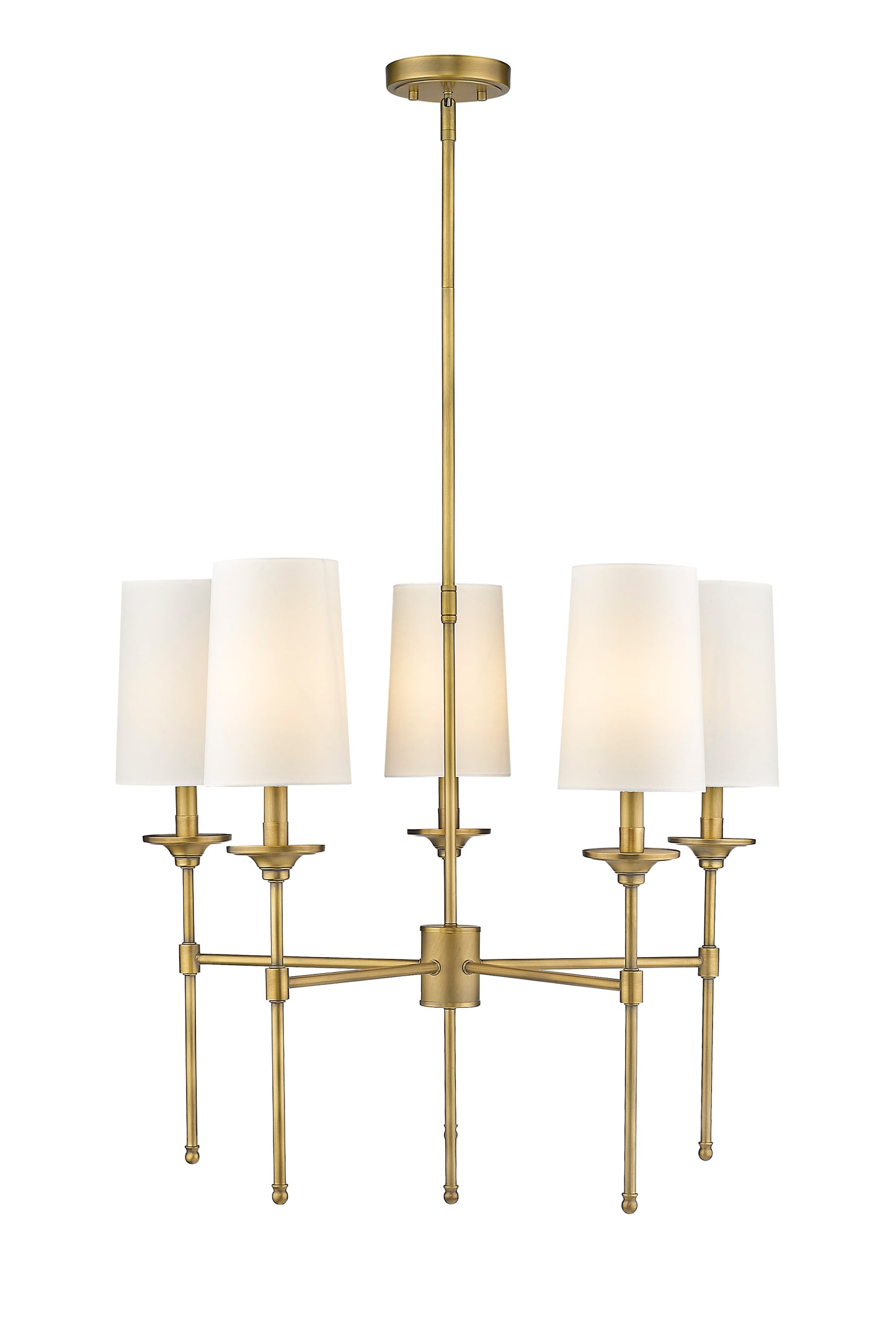 Emily 5 Light Chandelier Rubbed Brass