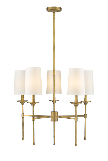 Emily 5 Light Chandelier Rubbed Brass