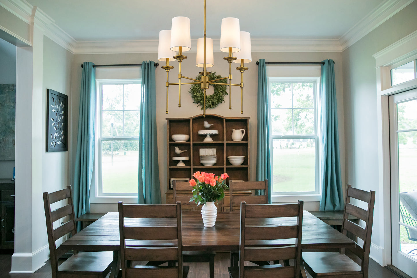 Emily 5 Light Chandelier Rubbed Brass
