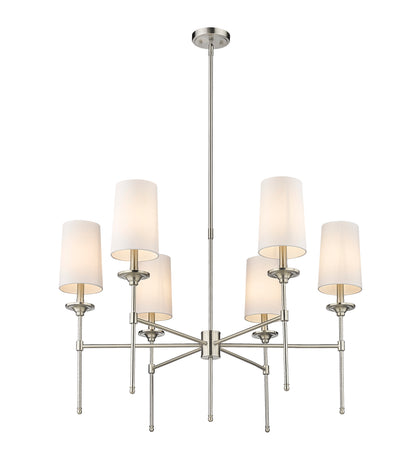Emily 6 Light Chandelier Brushed Nickel