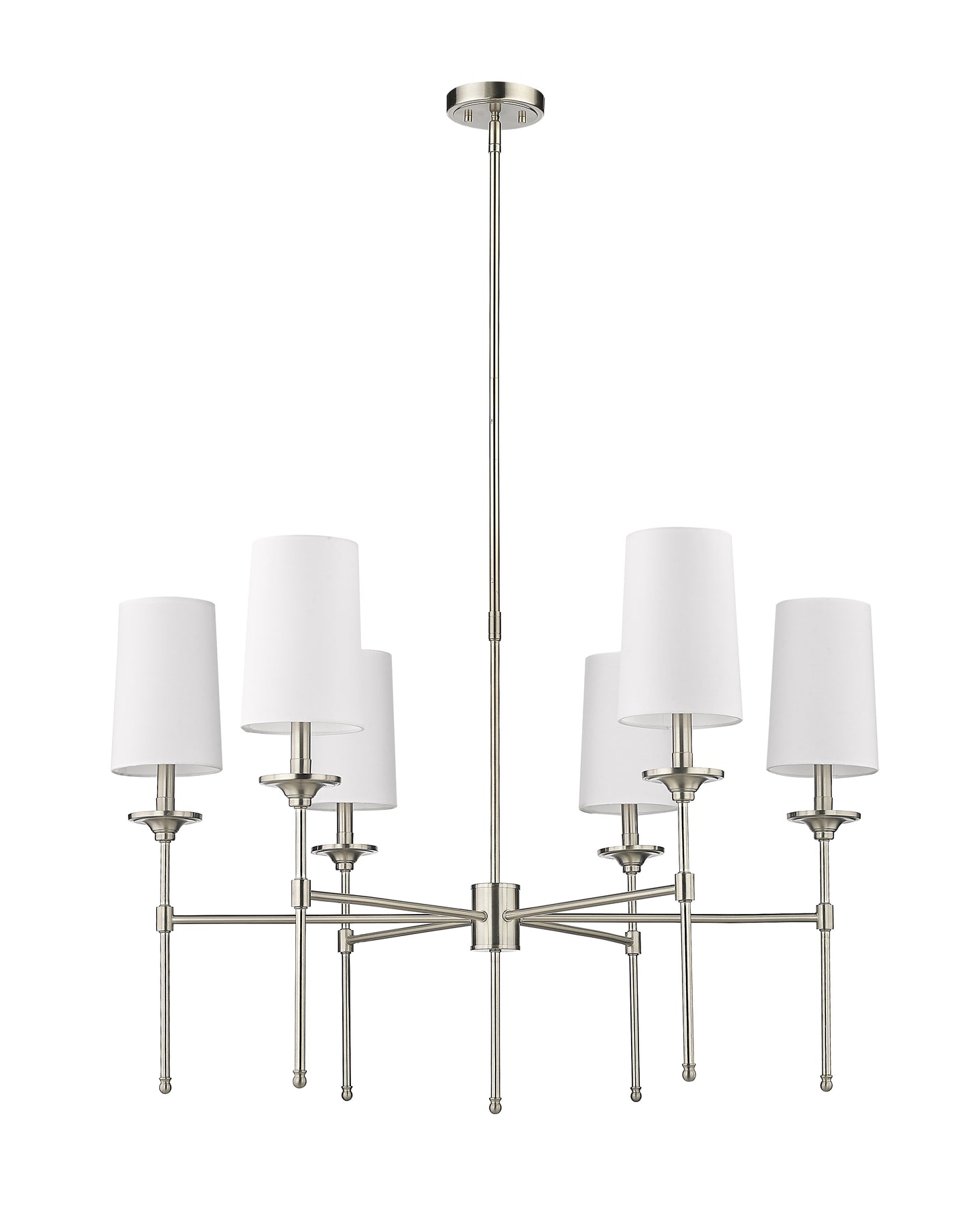 Emily 6 Light Chandelier Brushed Nickel