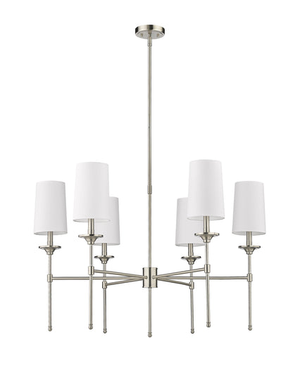 Emily 6 Light Chandelier Brushed Nickel