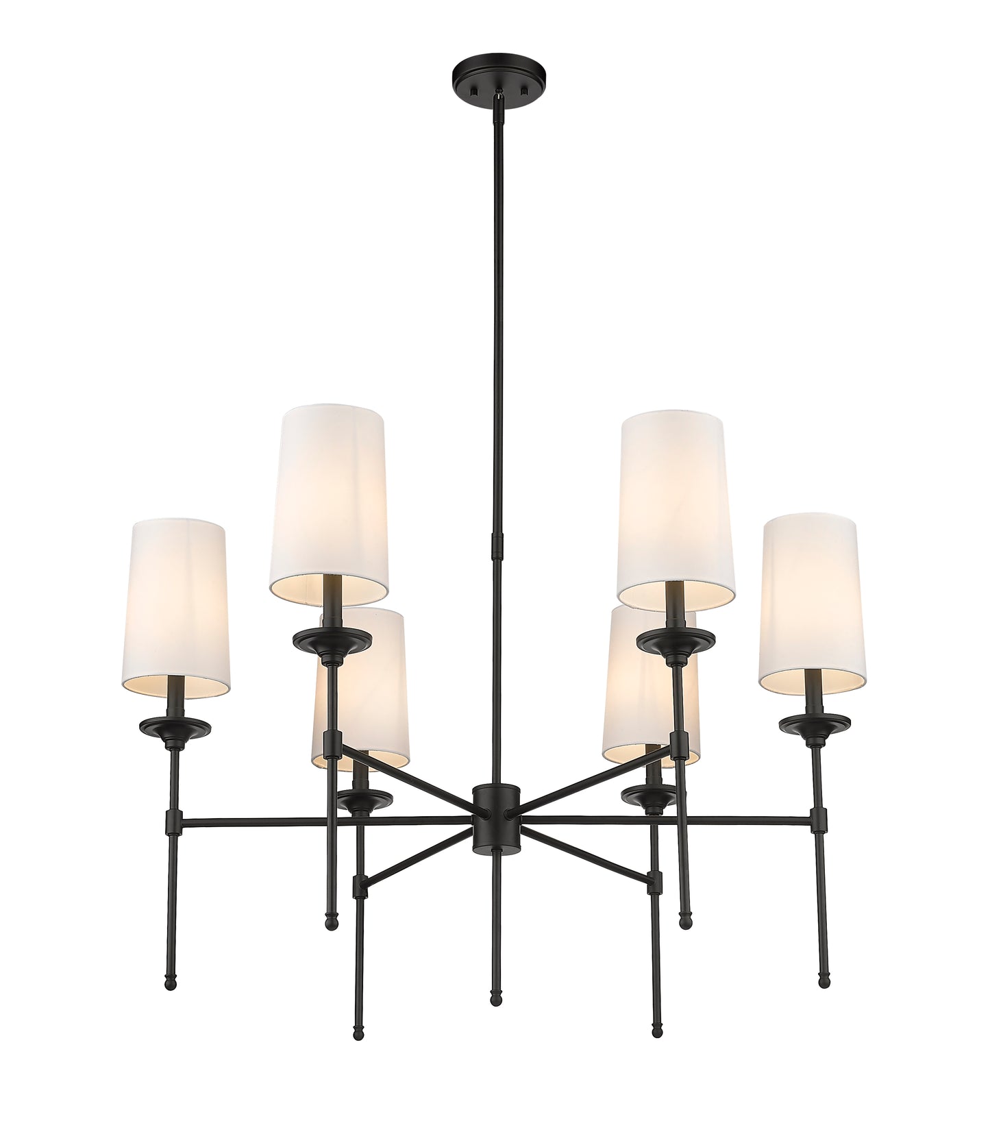 Emily 6 Light Chandelier Matte Black