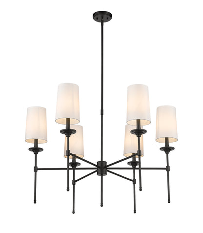 Emily 6 Light Chandelier Matte Black