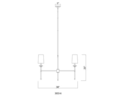 Emily 6 Light Chandelier Matte Black