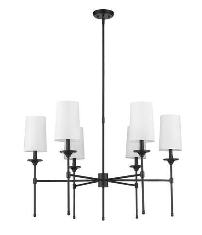 Emily 6 Light Chandelier Matte Black