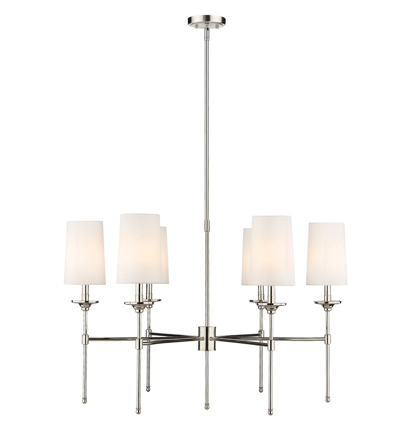 Emily 6 Light Chandelier Polished Nickel