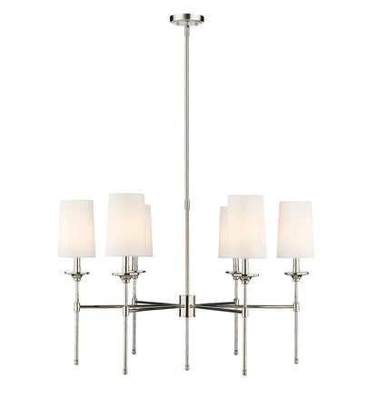 Emily 6 Light Chandelier Polished Nickel