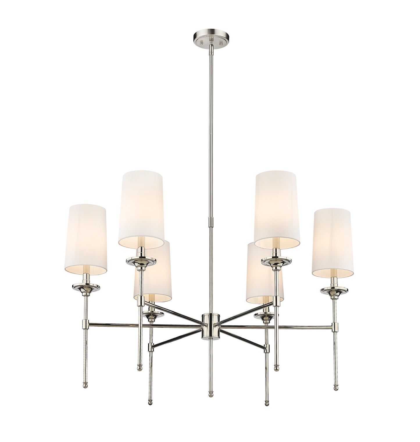 Emily 6 Light Chandelier Polished Nickel