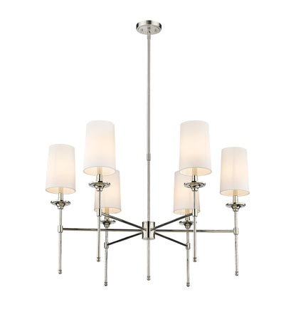 Emily 6 Light Chandelier Polished Nickel