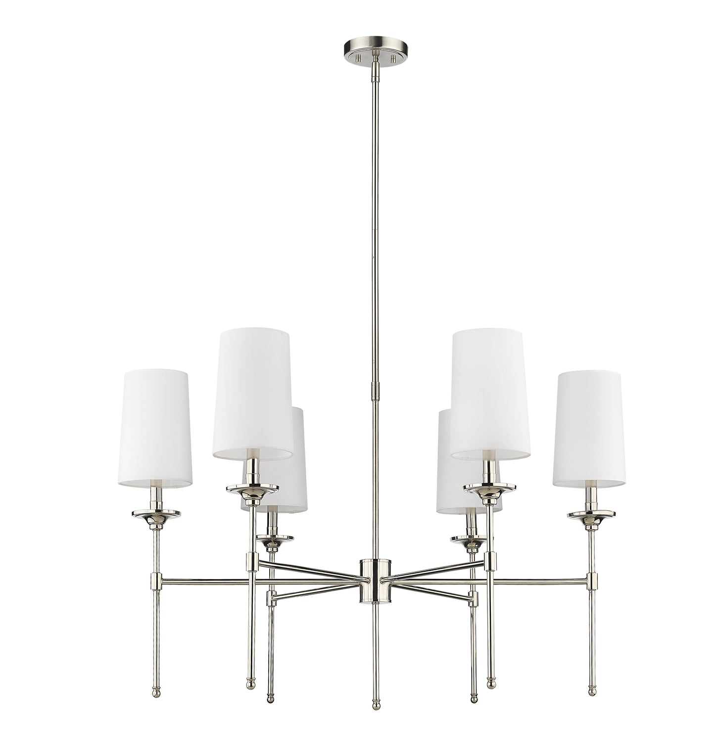 Emily 6 Light Chandelier Polished Nickel