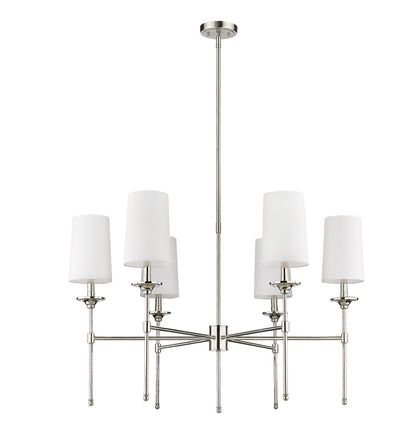 Emily 6 Light Chandelier Polished Nickel