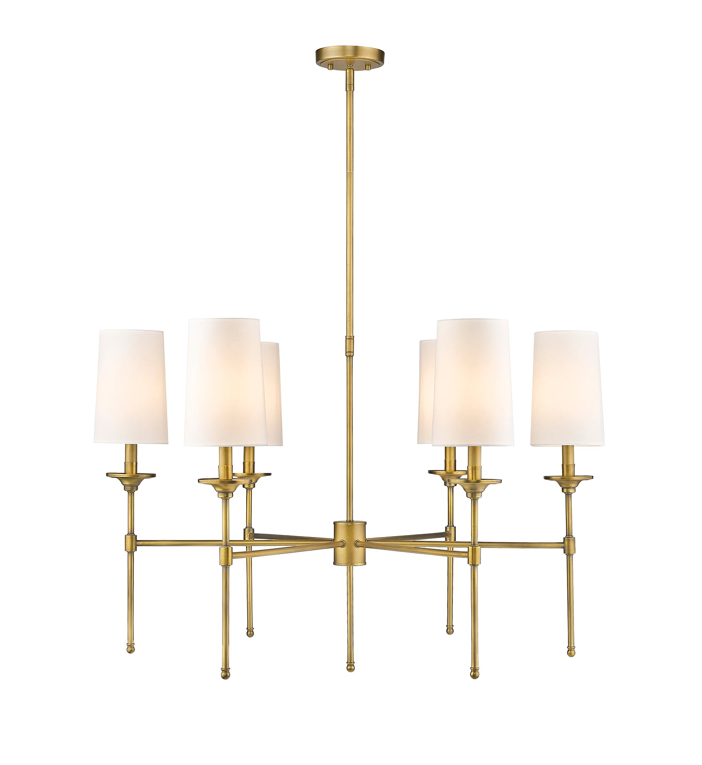 Emily 6 Light Chandelier Rubbed Brass