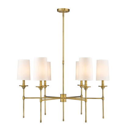 Emily 6 Light Chandelier Rubbed Brass
