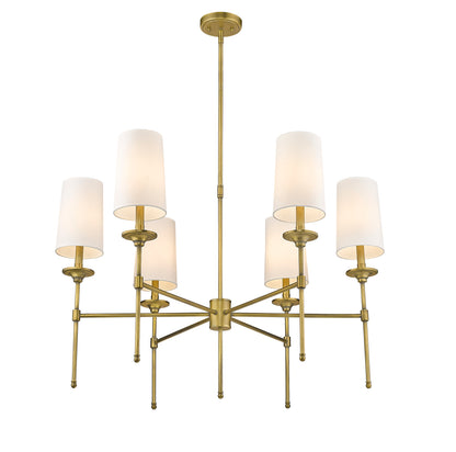 Emily 6 Light Chandelier Rubbed Brass