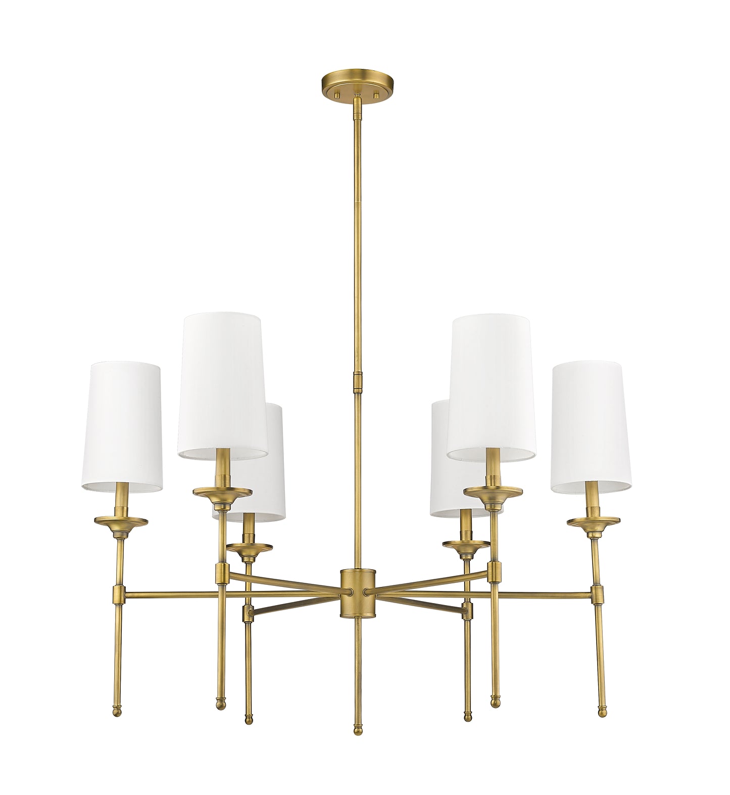 Emily 6 Light Chandelier Rubbed Brass