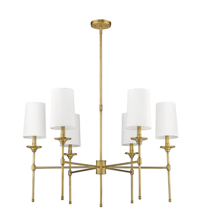 Emily 6 Light Chandelier Rubbed Brass