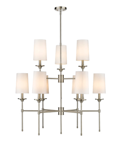 Emily 9 Light Chandelier Brushed Nickel