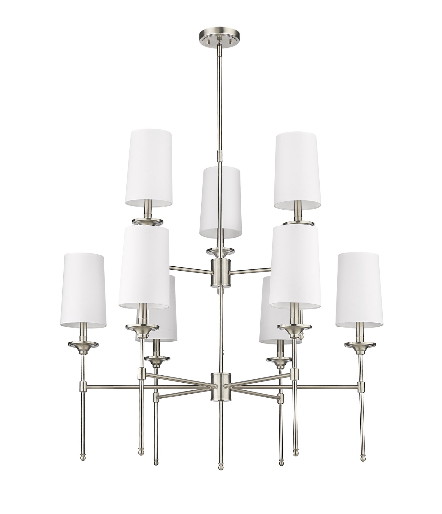 Emily 9 Light Chandelier Brushed Nickel
