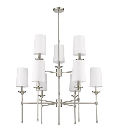 Emily 9 Light Chandelier Brushed Nickel