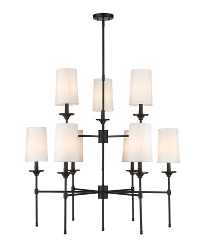 Emily 9 Light Chandelier Matte Black