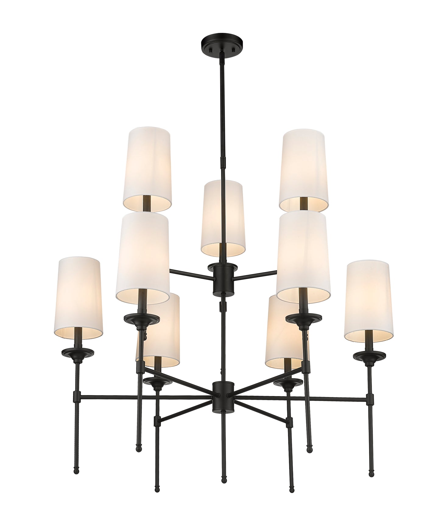 Emily 9 Light Chandelier Matte Black