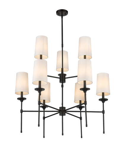 Emily 9 Light Chandelier Matte Black