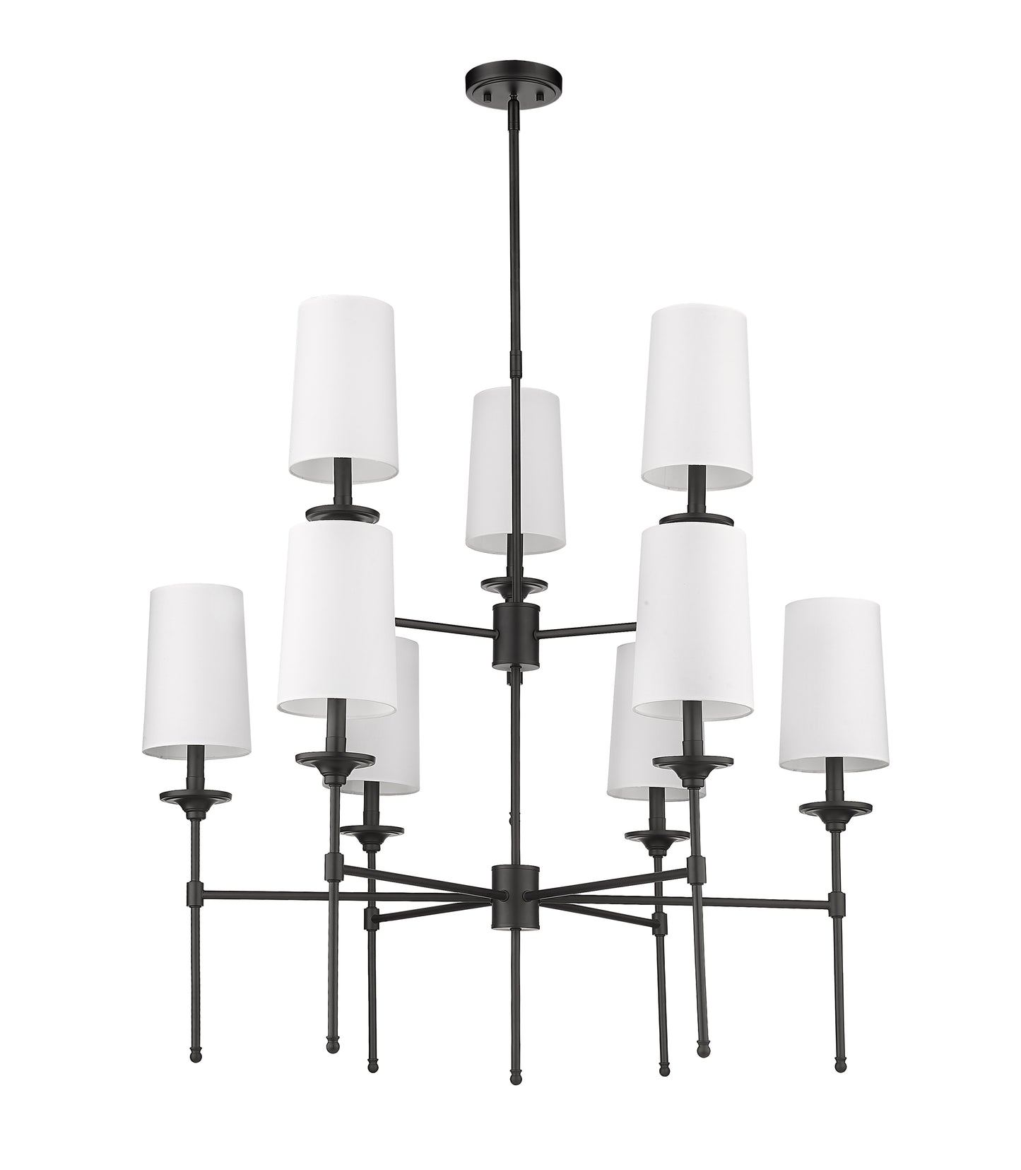 Emily 9 Light Chandelier Matte Black