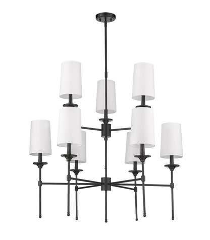 Emily 9 Light Chandelier Matte Black