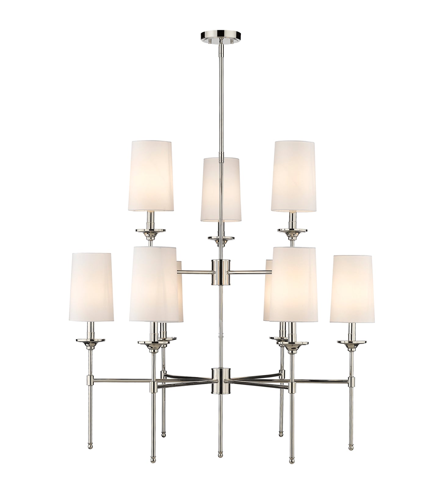 Emily 9 Light Chandelier Polished Nickel