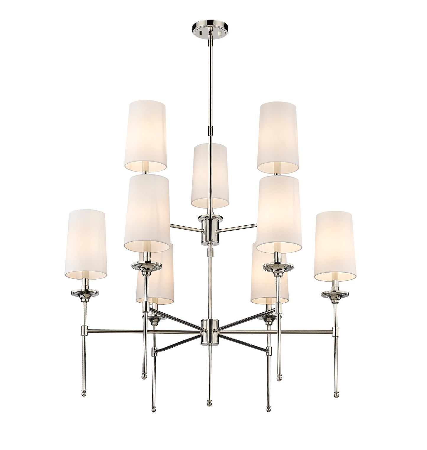 Emily 9 Light Chandelier Polished Nickel