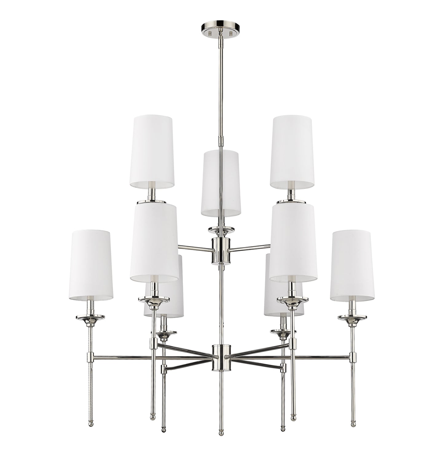 Emily 9 Light Chandelier Polished Nickel