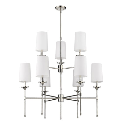 Emily 9 Light Chandelier Polished Nickel
