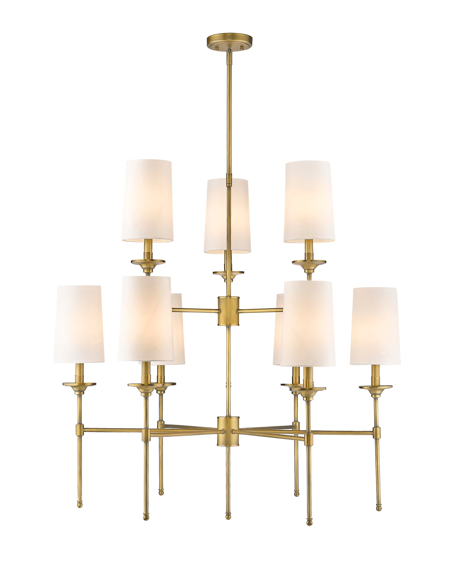 Emily 9 Light Chandelier Rubbed Brass