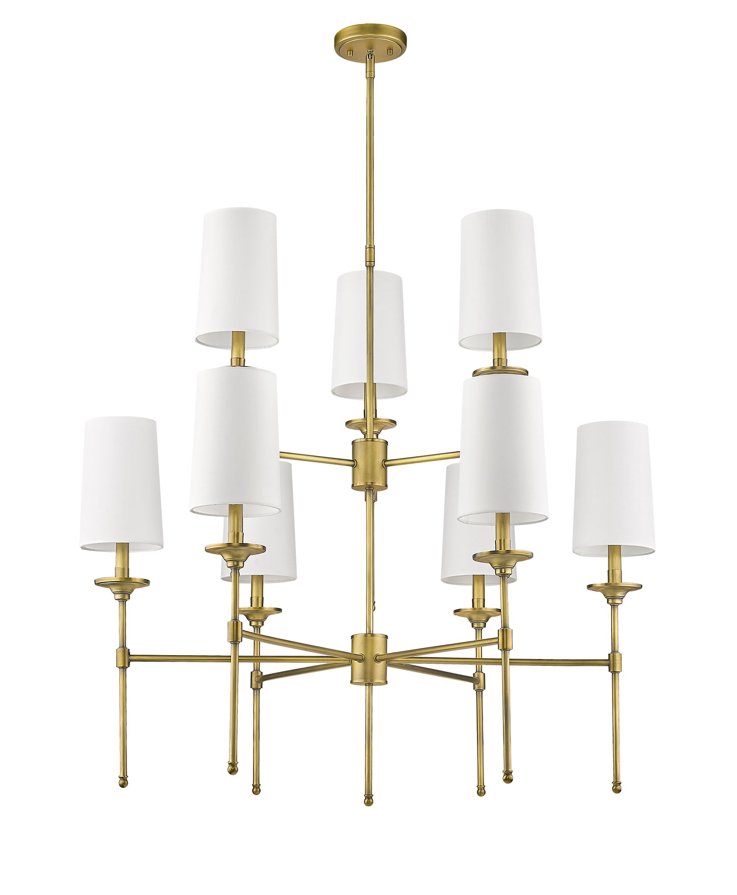 Emily 9 Light Chandelier Rubbed Brass