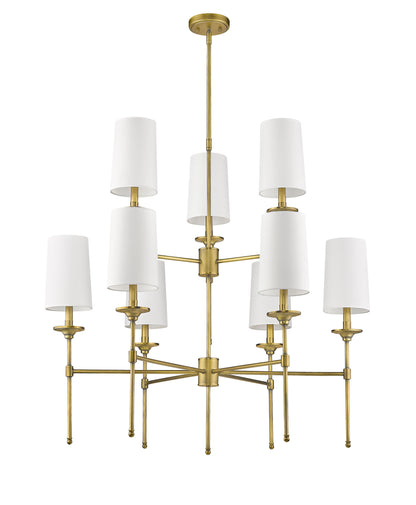 Emily 9 Light Chandelier Rubbed Brass