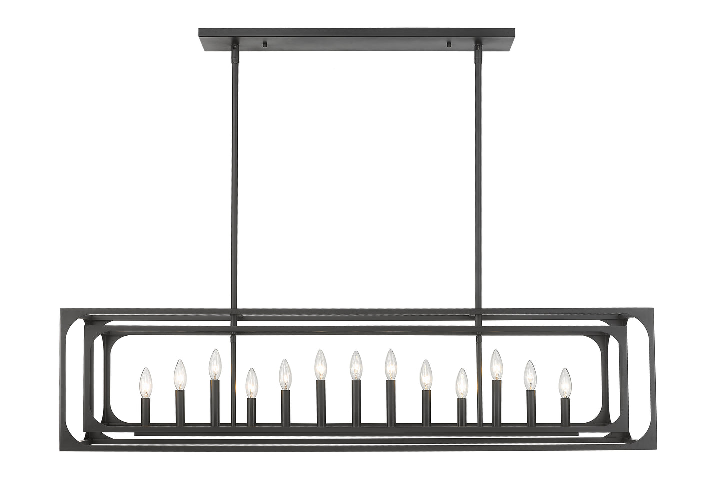 Easton 13 Light Linear Chandelier Matte Black