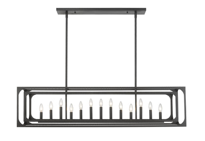 Easton 13 Light Linear Chandelier Matte Black