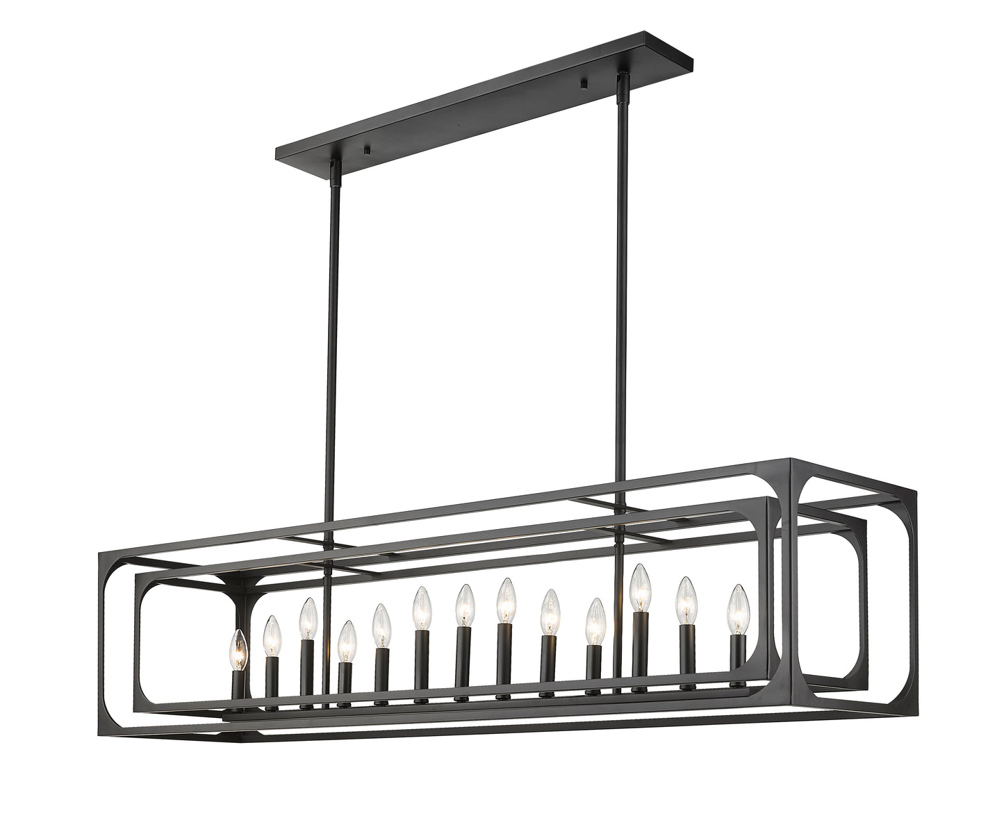 Easton 13 Light Linear Chandelier Matte Black