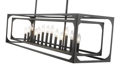 Easton 13 Light Linear Chandelier Matte Black