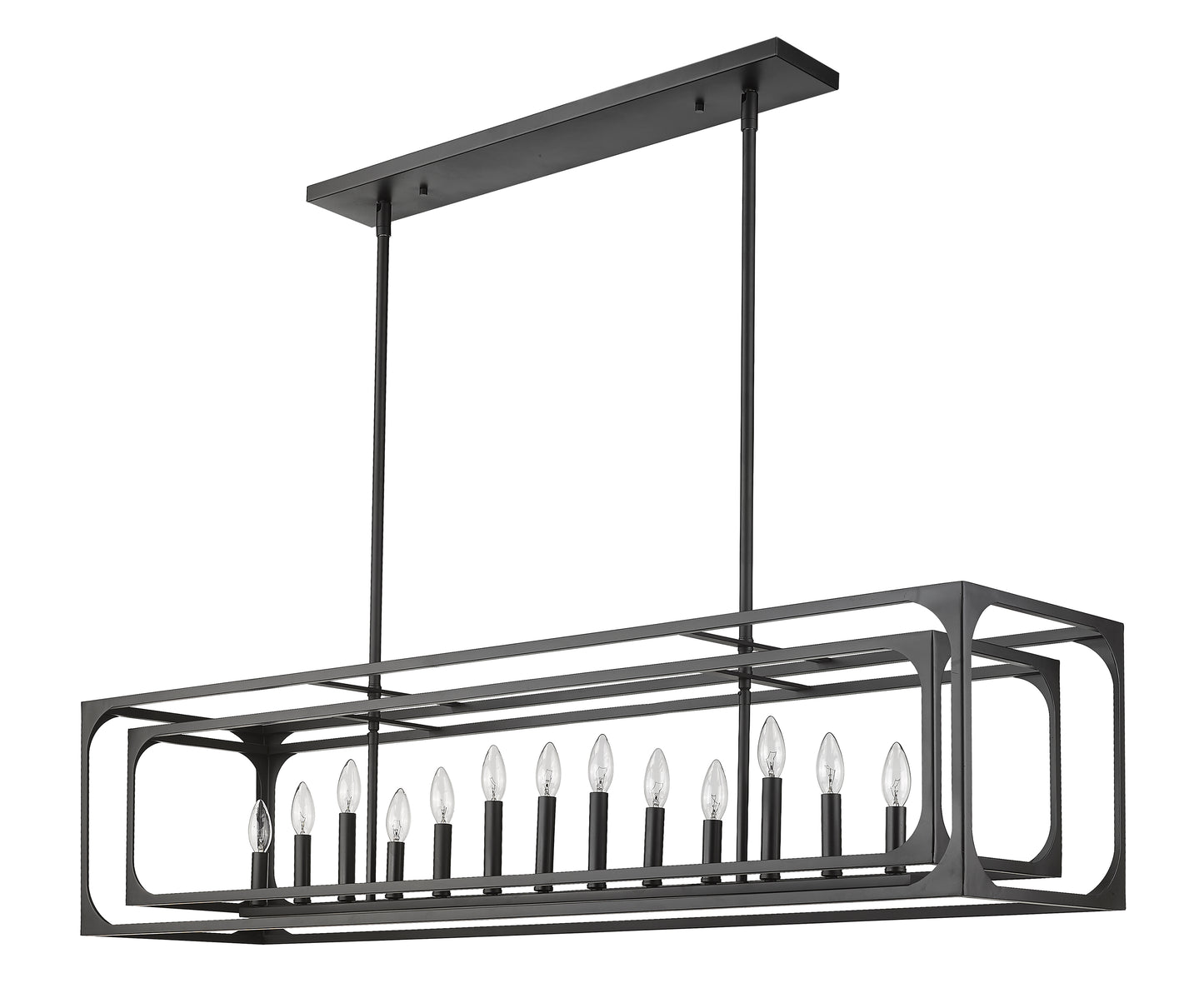Easton 13 Light Linear Chandelier Matte Black