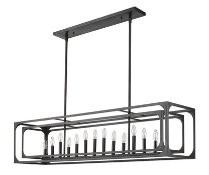 Easton 13 Light Linear Chandelier Matte Black