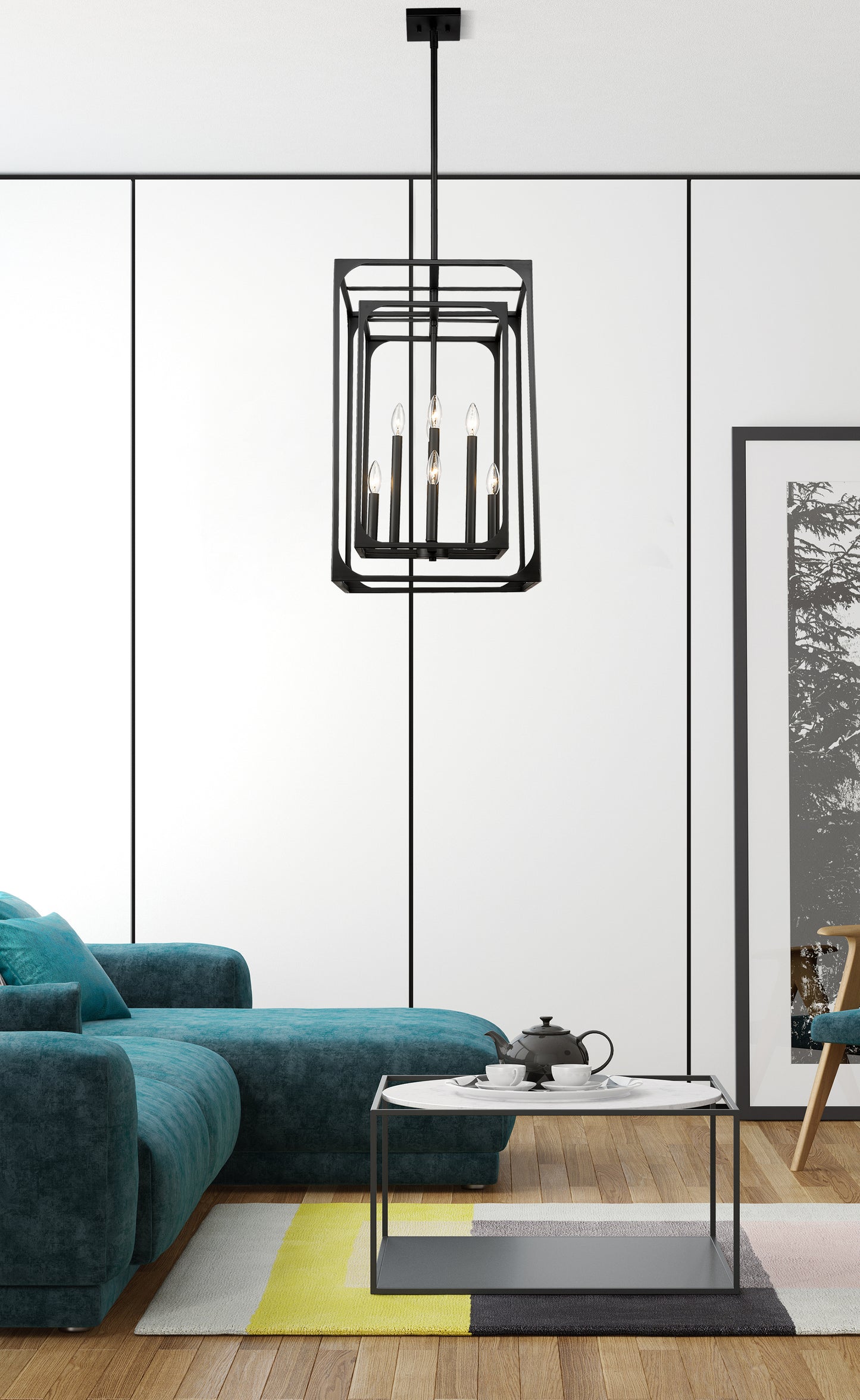 Easton 8 Light Chandelier Matte Black