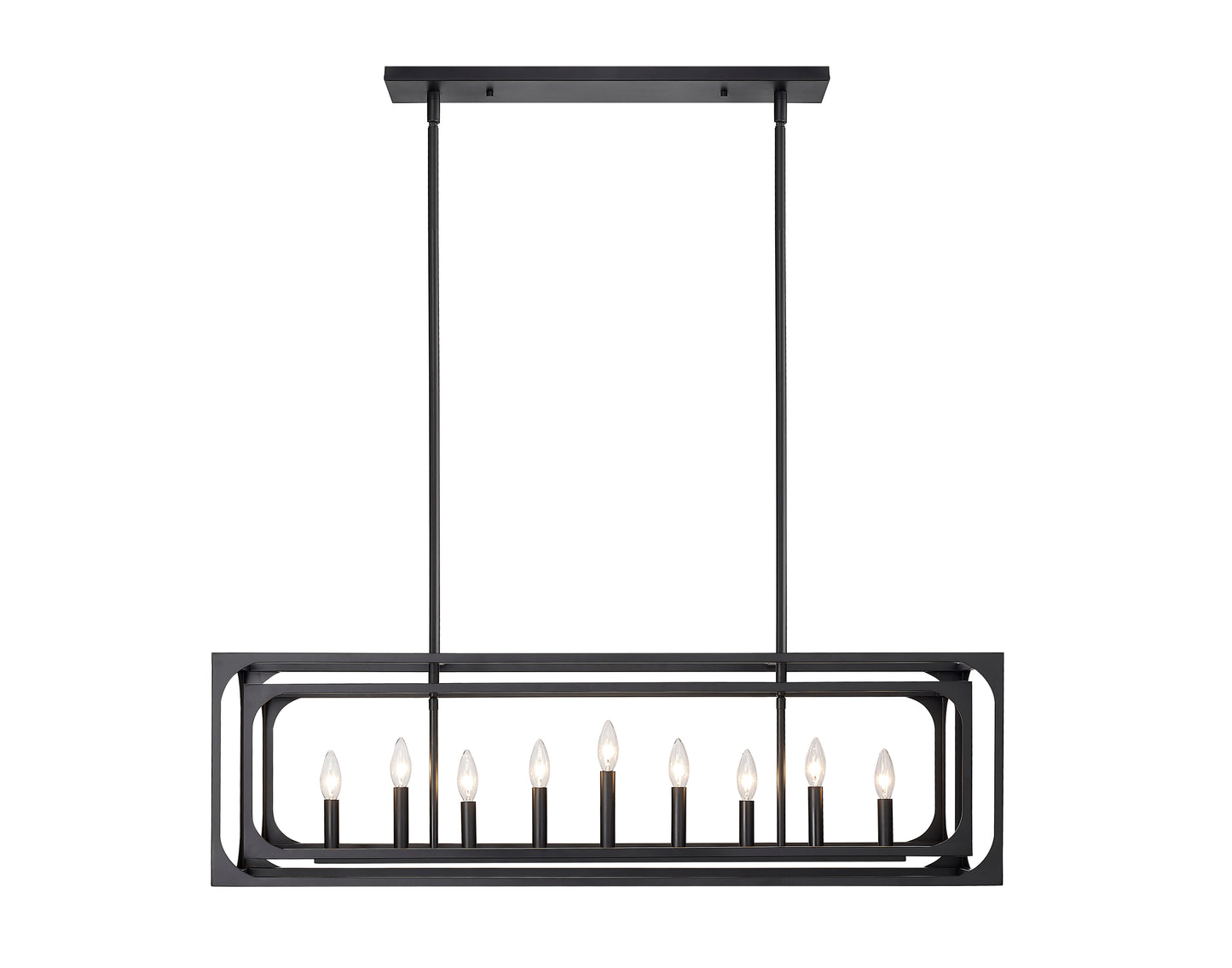 Easton 9 Light Linear Chandelier Matte Black