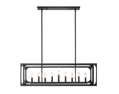 Easton 9 Light Linear Chandelier Matte Black