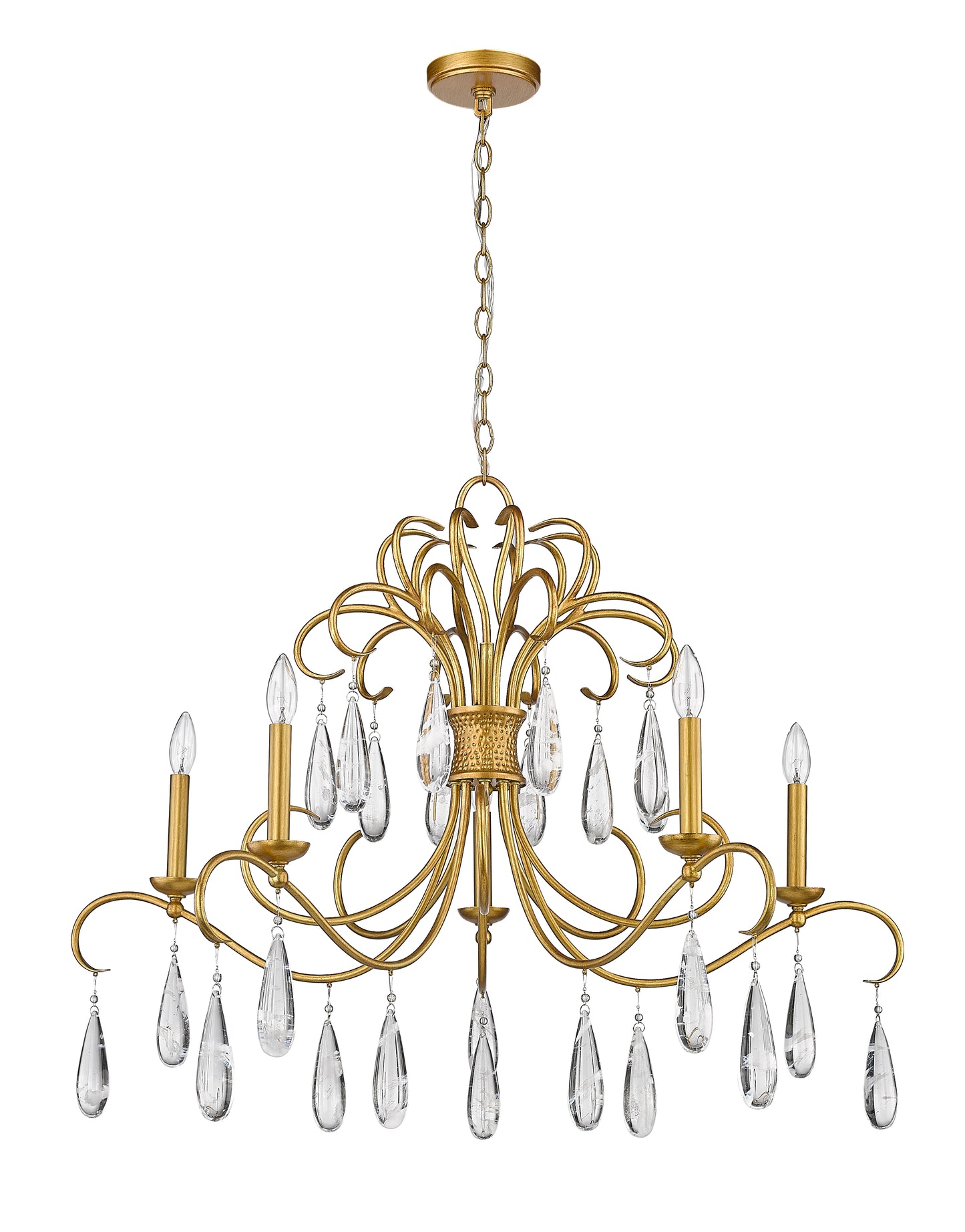 Amara 5 Light Chandelier Gilded Gold