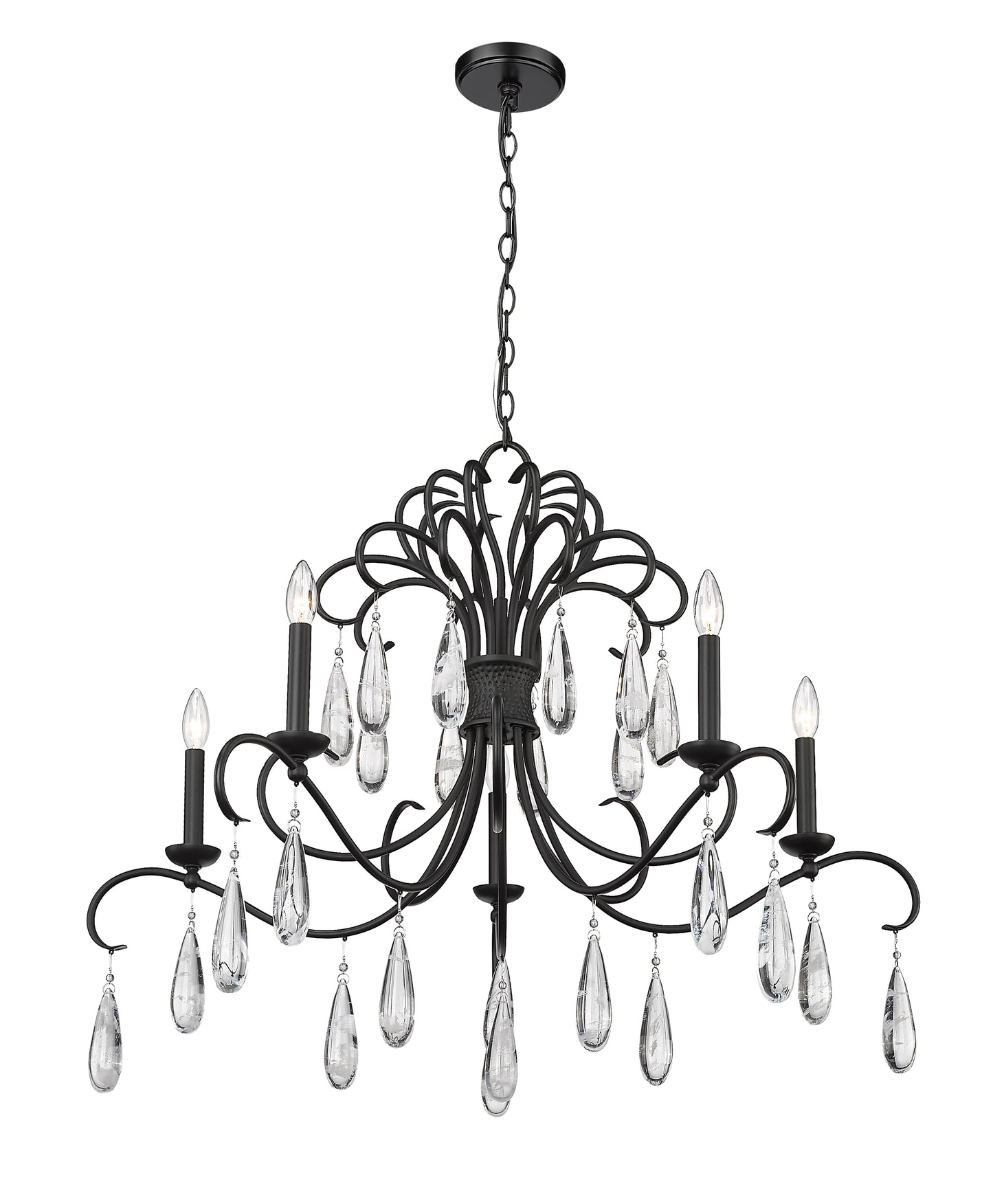 Amara 5 Light Chandelier Matte Black